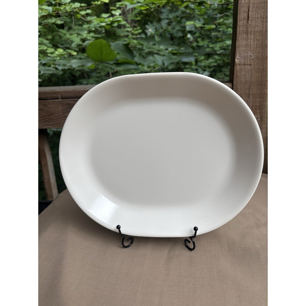 Vintage Corelle Sandstone Platter 12 ¼" by 10" Beige Ivory Cream